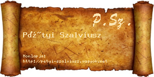 Pétyi Szalviusz névjegykártya